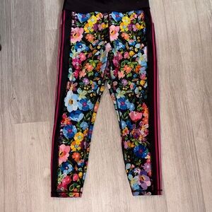 Johnny Was Black Floral Leggings